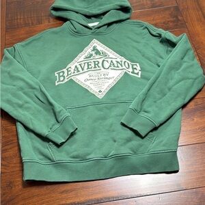 Roots Beaver Canoe Green Hoodie